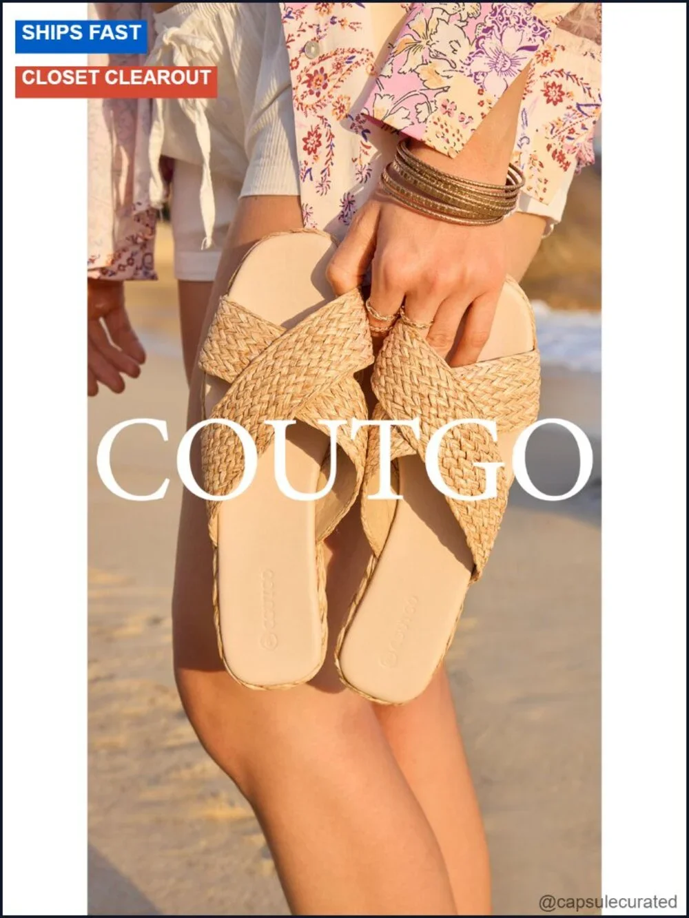 Raffia Espadrille Slide Sandals Open Toe Woven Cross Strap Slip On Summer Beach